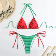 Watermelon Print Halter String Micro Bikini Swimwear Women
