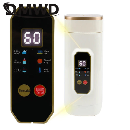 Portable Hot Water Boiler Brew Milk Tea Cup Electric Kettle Insulation Heating Temperaure Adjustable Health Pot Stew Slow Cooker