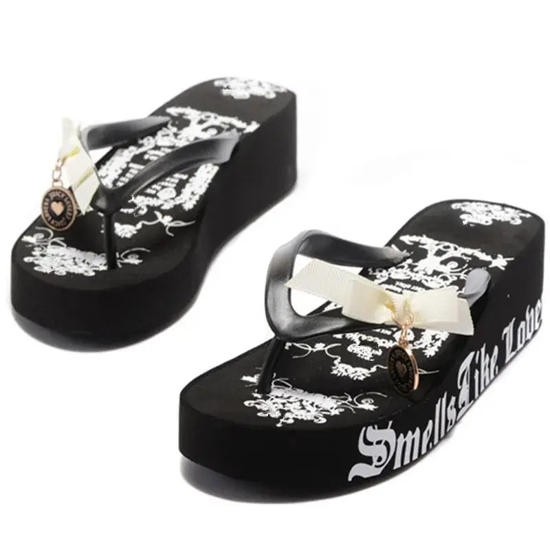 Juicy Lovers Brand Summer Women Slippers Wedges Flat Casual Beach Slipper Sandals Outside Sportswear Women's Flip Flops White
