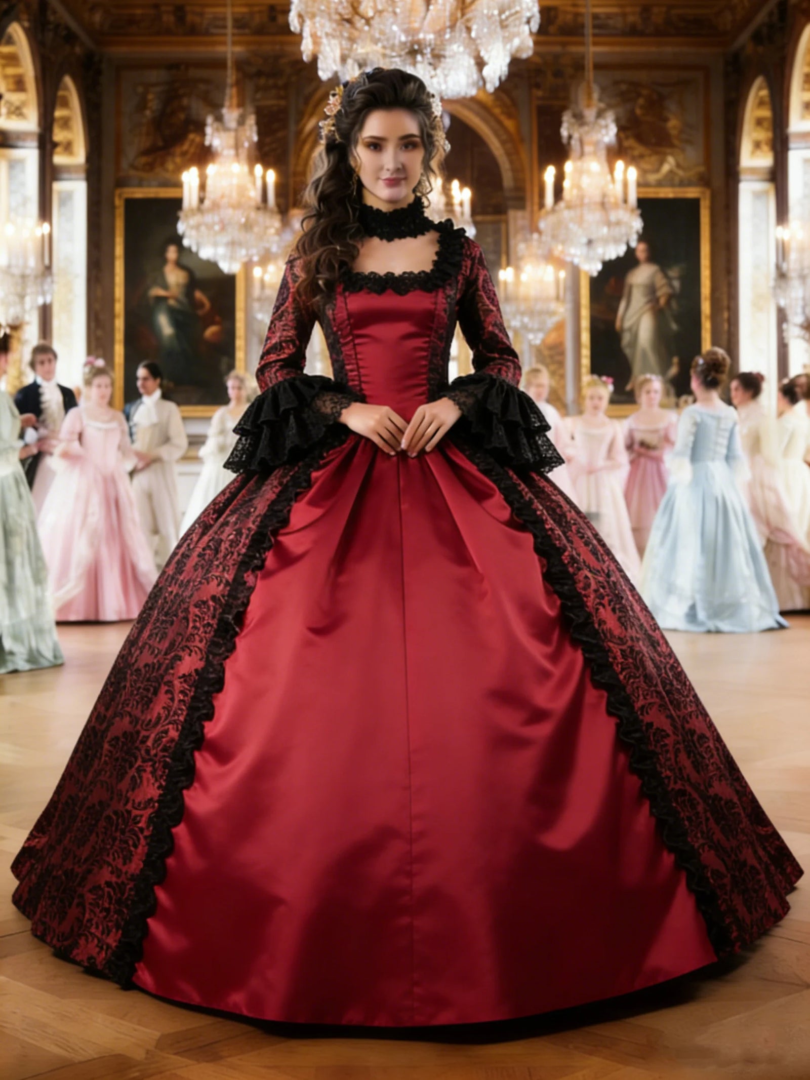 18th Century Women Marie Antoinette Dresses Long Victorian Rococo Gowns Historical Theater Clothing