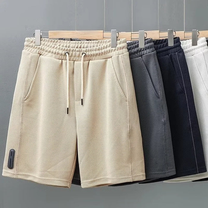 Shorts d'été pour hommes en nid d'abeille style Y2K, nouvelle mode coréenne, pantalon court ample à cordon de serrage, fitness, respirant, streetwear, bermuda de sport
