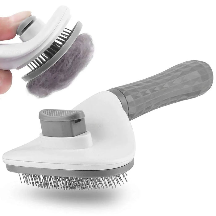 Brosse autonettoyante pour chiens et chats Stonego, outil de toilettage pour animaux éliminant le sous-poil, les nœuds et les poils morts