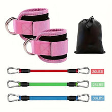 6-Piece Leg Resistance Band Set for Hip Strength Training, Running, Fitness, Ankle Resistance Bands, Yoga, Glute Training, Elastic Bands for Fitness Strength Training, Three-Tube Leg Training Resistance Bands, Leg Resistance