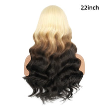 Ombre Blonde to Black 13X6 HD Lace Front Wig Synthetic Lace Frontal Wigs For Black Women Highlight Body Wave 30inch Lace Wig