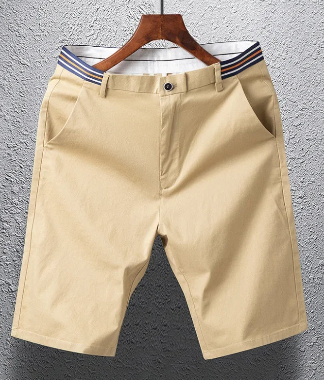 Summer Men's Cotton Golf Shorts Loose Fit Breathable Casual