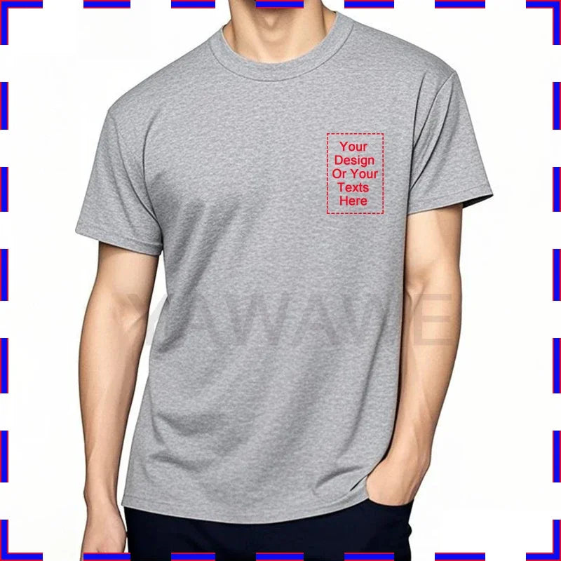 Design Your Own Oversized T-shirt for Men Custom Graphic Blank Cotton Personalized Message Tshirt Loose Fit Tops Gift Your Logo