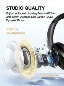 1MORE SonoFlow Pro HQ51 ANC Headphones Bluetooth 5.4 Hi-Res LDAC 40mm DLC Driver 42dB QuietMax ANC 100H Battery Over-Ear Headset
