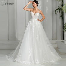 BEPEITHY Customized V Neck Cap Sleeves Princess Wedding Dresses For Women 2025 Spring Lace Boho Bridal Gown Vestidos De Novias