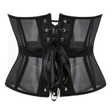 Women Underbust Bustiers Sexy Corset Top Mesh Breathable Lace Up Body Shaper Waist Trainer Sexy Corselet
