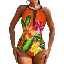 Fiji High-Waisted Swimsuit Push-Up One-Piece Swimsuit Polynesian Custom Ethnic Print Swimwear Printed Swimsuit Backless Bikini