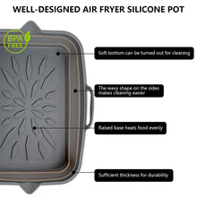 Silicone Air Fryers Oven Baking Tray Rectangle Oven Baking Tray Basket Reusable Liner Pizza Basket Mat Insert Dish Pan Accessory
