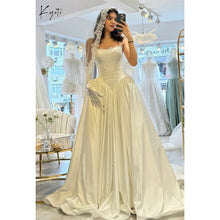 Kyoto Customized White Sleeveless Wedding Dress Strapless Satin Court Train vestidos de noche Elegant A-Line robe de mariée 2026