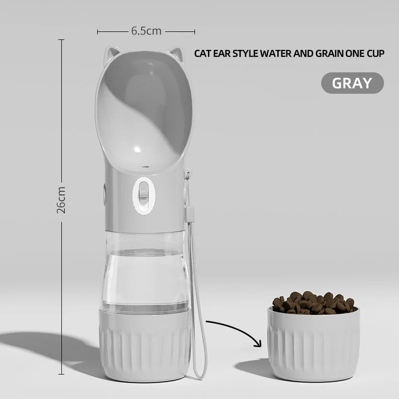 HOOPET Portable Water Dispenser Feeder Dog Bottle Drinker Cat Leak-proof Food Container Pet Travel 2 In 1 Accessories