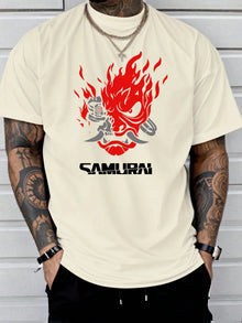 T-shirt unisexe tendance Hip-hop Samouraï, 100 % coton, pour l'été et l'automne, idéal pour le quotidien, le sport en extérieur, style décontracté, coupe ample, manches courtes