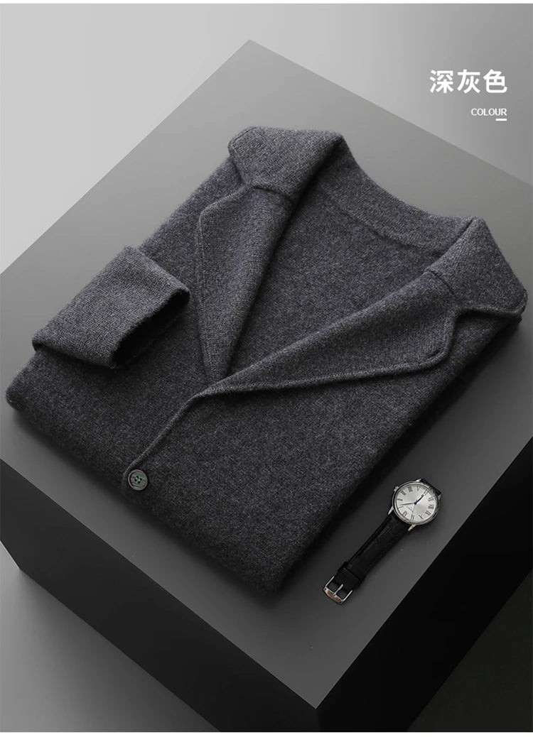 New Autumn and Winter Cashmere Sweater Large Size Men's Thickened Cashmere Knitted Cardigan Casual Jacket Top