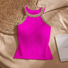 Summer Sleeveless Knitted Vest Top Halter Neck Camisole