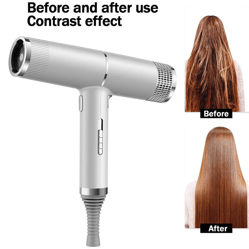 Professional Ionic Blow Dryer Low Noise Hairdryer with Nozzle Powerful Hot and Cold Salon Professional Hair Dryer
