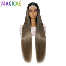 Magicae 36 Inch 4x4 Lace Front Wig Chestnut Brown Ombre