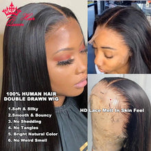 Queen Hair Bone Straight Real HD Lace Double Drawn FULL END Vietnamese Raw Hair Straight Pre Plucked Frontal Closure Wig