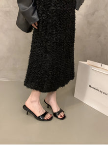 2026 Summer New Brand Women Slipper Fashion Open Toe Slip on Slides Ladies Elegant Thin High Heel Dress Pumps Slides 524