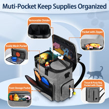 Petskd Outdoor Dog Organizer Bag with Bowl Set Traveling Storage Bag Large Multi-Function Pockets Pet Food Container Backpack