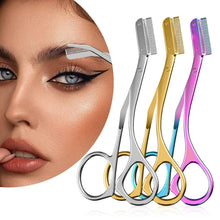 Eyebrow Trimmer Stainless Steel Makeup Tools Eyebrow Remover Machine Shaper Professional Eyebrow Trimmer Scissors with Combs