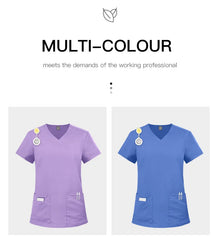 New Slim Fit Women Scrubs Sets Woman Medical Uniforms Nurses Accessories Clinic Beauty Salon Spa Pet Shop Workwear Clothing