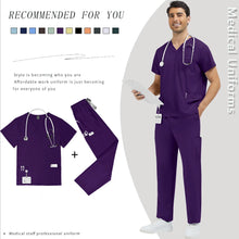 New Multi-pocket Clinical Surgical Uniforms Pockets Medical Nursing Scrubs Set Unisex Beauty Spa Workwear Dental Nurses Clothing