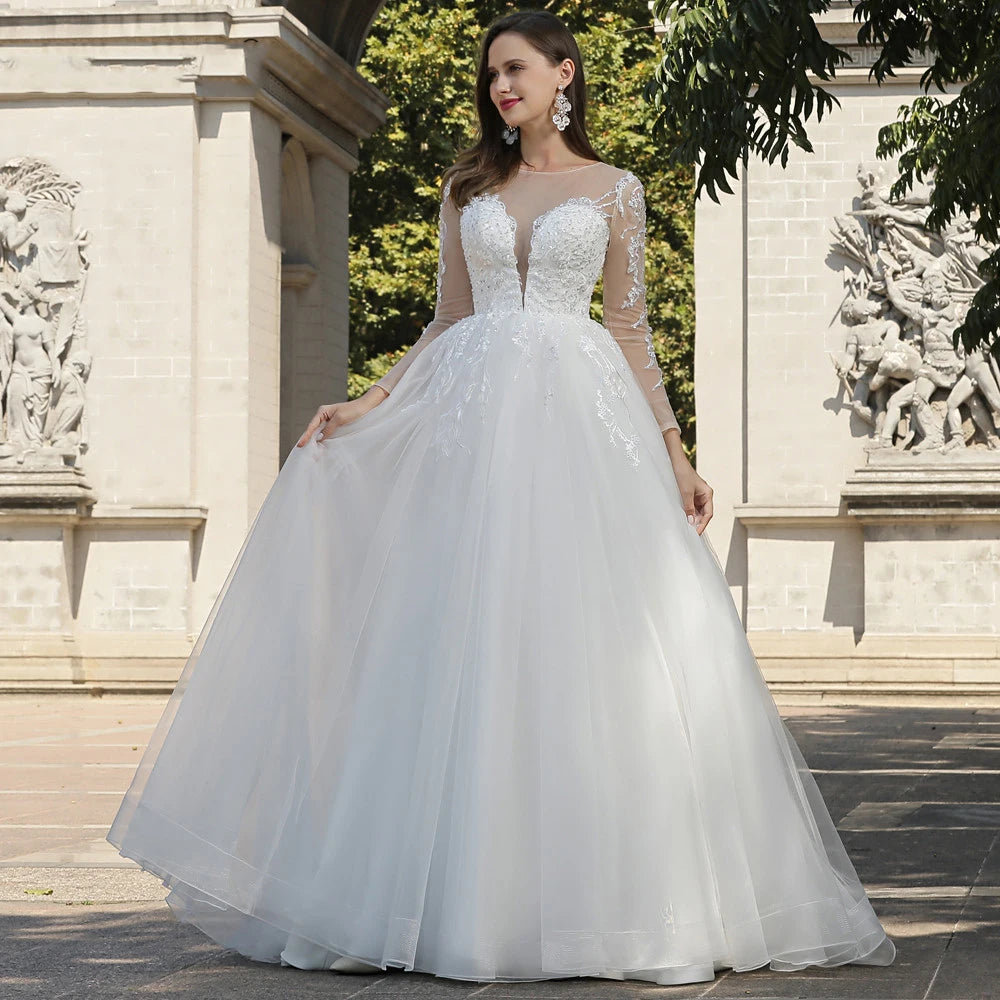 BEPEITHY Customized Boho Ivory A Line Lace Wedding Dresses For Bride Women 2023 Floor Length Sexy Garden White Bridal Gown New
