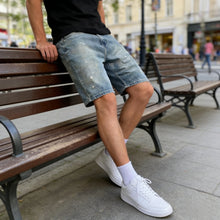 Men's Summer American High Street Denim Shorts Slim Fit 5-Point Casual Mid Pants Fashion Y1Y2 Style Cross-Border Hot Sale