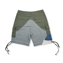 ABOORUN Hi Street Men's Army Patchwork Shorts Multi Pockets Cargo Shorts for Male