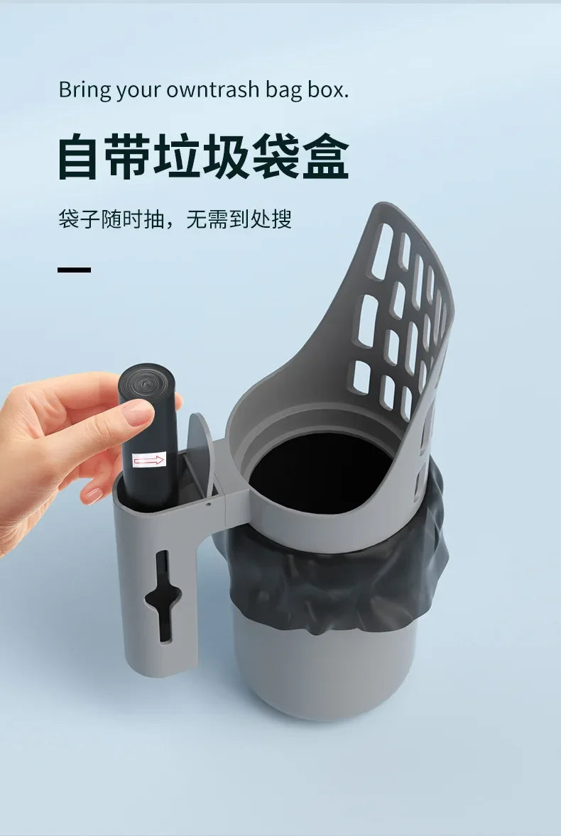 New Cat Litter Shovel Scoop with Refill Bag For Pet Filter Clean Toilet Garbage Picker Cat Supplies Cat Litter Box Self Cleaning