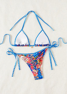 "2026 New Triangle Bikini Set - Floral Print Push Up Swimsuit & Brazilian Bottoms"