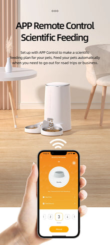 Distributeur automatique de nourriture pour chats ROJECO, mangeoire intelligente pour animaux de compagnie, contrôle à distance par Wi-Fi, double écuelle pour chats et chiens, accessoires pour animaux