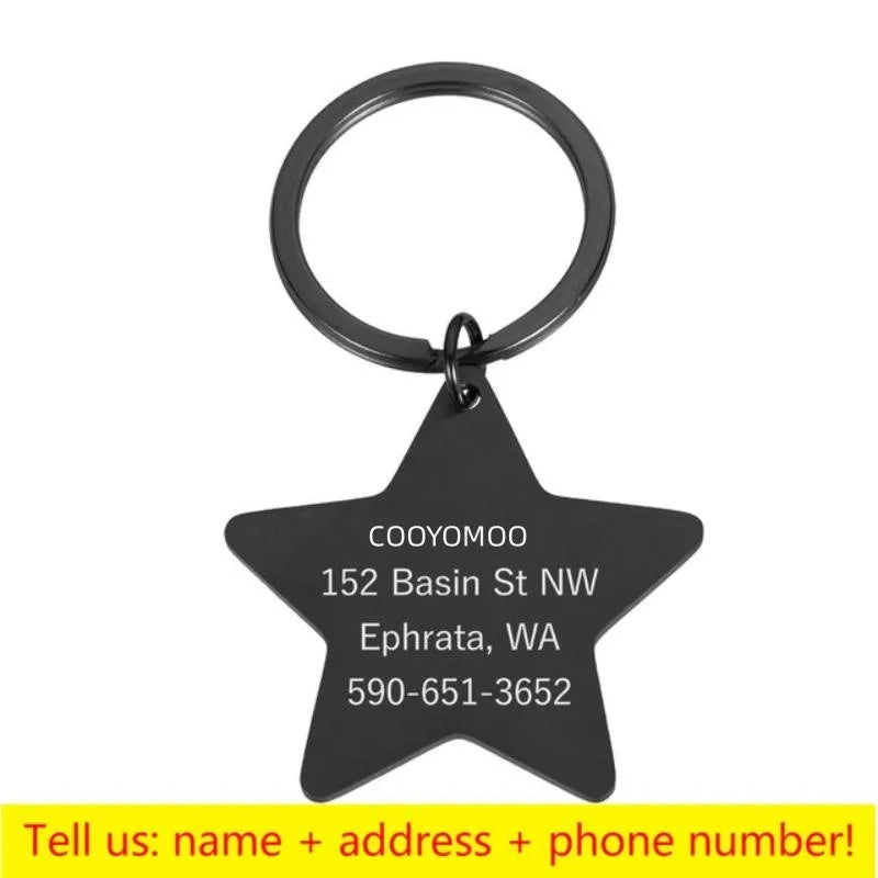 Personalized Engraved Pet ID Name Cat Dog Pet ID Anti-lost Tag Pendant for Cat Puppy Dog Collar Tag Keyring Bone Pet Accessories
