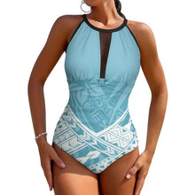 Fiji High-Waisted Swimsuit Push-Up One-Piece Swimsuit Polynesian Custom Ethnic Print Swimwear Printed Swimsuit Backless Bikini
