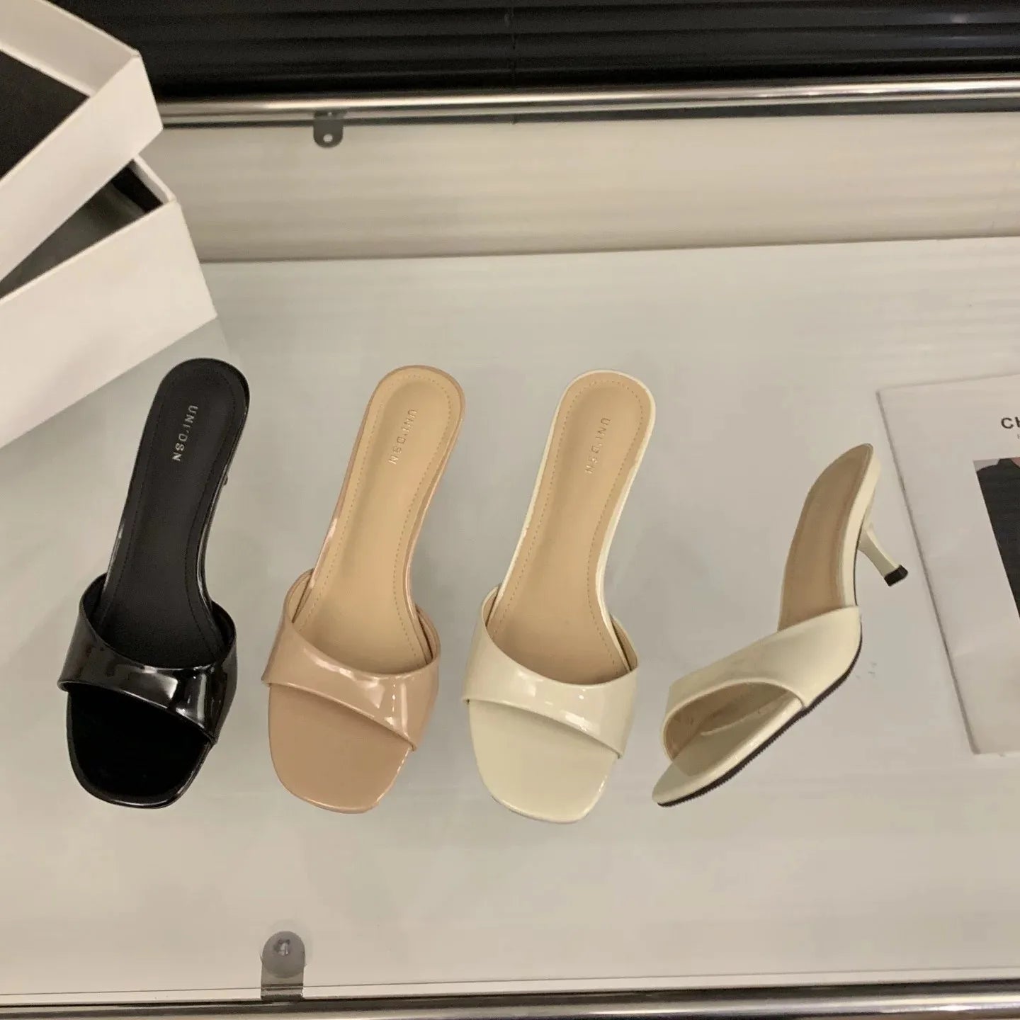 2026 Summer New Brand Women Slipper Fashion Open Toe Slip on Slides Ladies Elegant Thin High Heel Dress Pumps Slides 524