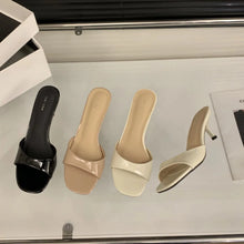 2026 Summer New Brand Women Slipper Fashion Open Toe Slip on Slides Ladies Elegant Thin High Heel Dress Pumps Slides 524
