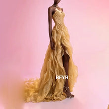 RFYR Prom Gown Pleated A Line Evening Gowns High Slit Party Gowns فساتين مناسبة رسمية  Elegant Evening Dresses Customized