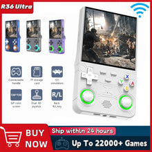 R36 Ultra Handheld WIFI Game Player 4 Inch IPS Screen Open Source Retro Video Player 64G/128G Memory up to 20000+ Games