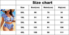 VigoBreviya 2026 Sexy Ruffle 2 Piece Plus Size Bikini Women Blue Print Curvy Swimsuit High Waist Push Up Lady Big Bathing Suit