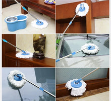 Floor Cleaner 360 Degree Rotating Mop Pole Thickened Stainless Steel Retractable Hand Press Spin Dry Magic Mop Cleaning Mop Spin