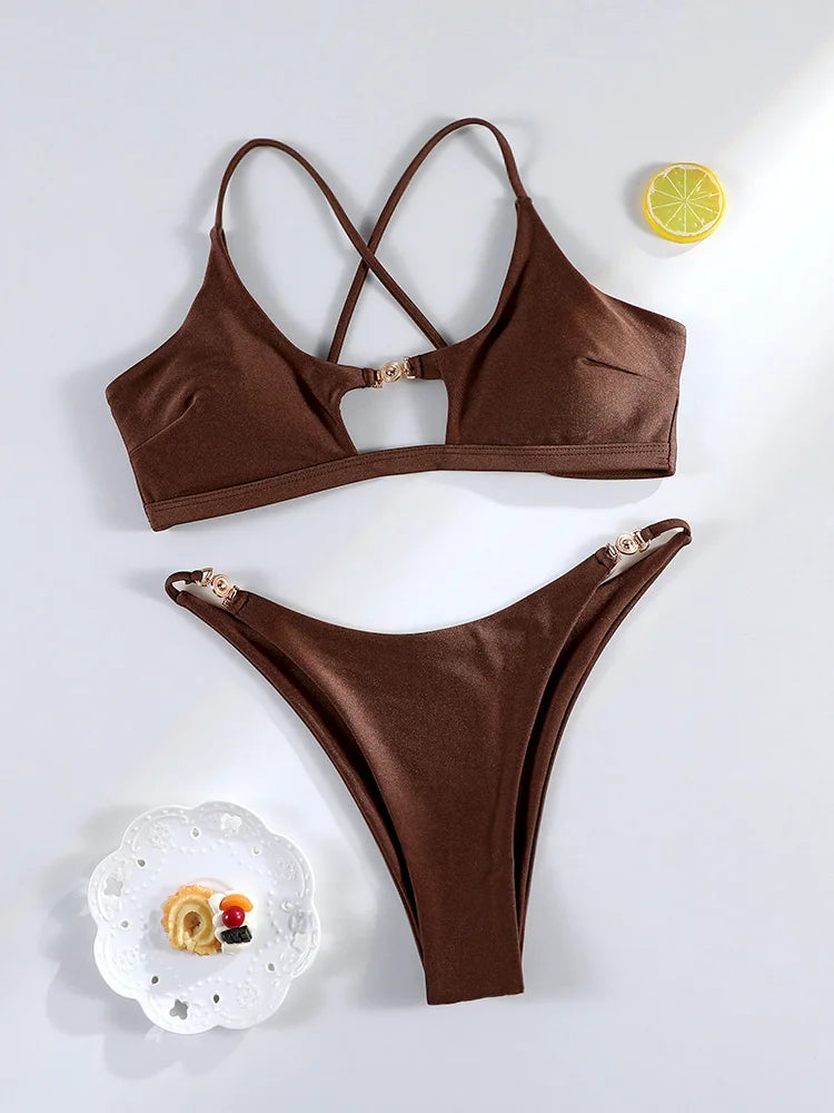 Miyouj Two Piece Push Up Bikini Set High Cut Swimwear 2026
