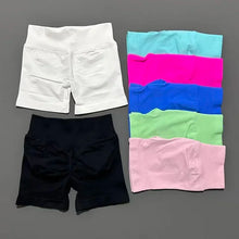 HISTELLO Sports Shorts 4.5" Women Yoga Shorts Seamless Low Waist Scrunch Bum Gym Leggings Workout Stretch Fitness Sports Shorts