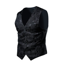 2026 Luxury Business Jacquard Suit Vest Men Slim Fit Tops Black White Wedding Social Dance Party Dress Size 6XL 7XL 8XL