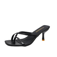 Summer Women's High-quality Solid Color Simple and Versatile Flip-flop Slippers 2026 New Elegant Comfortable High-heeled Slipper