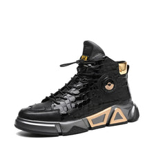 Bottes de protection hip-hop mode 2026 pour hommes, baskets montantes en cuir noir, chaussures de ville de luxe de créateur