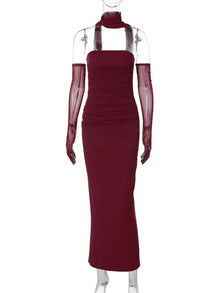 Hugcitar Strapless Backless Ankle Length Dress Y2K Prom