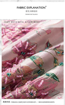 Women Peony Chinese Style Beaded Rhinestone Cheongsam Dress Mandarin Collar Sleeveless Luxury Party Vintage Dress