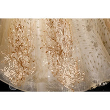 Womens Ankle Length Organza Wedding Dress With Puff Skirt